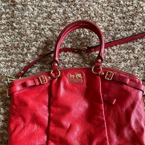 COPY - Red Leather Authentic Coach Bag